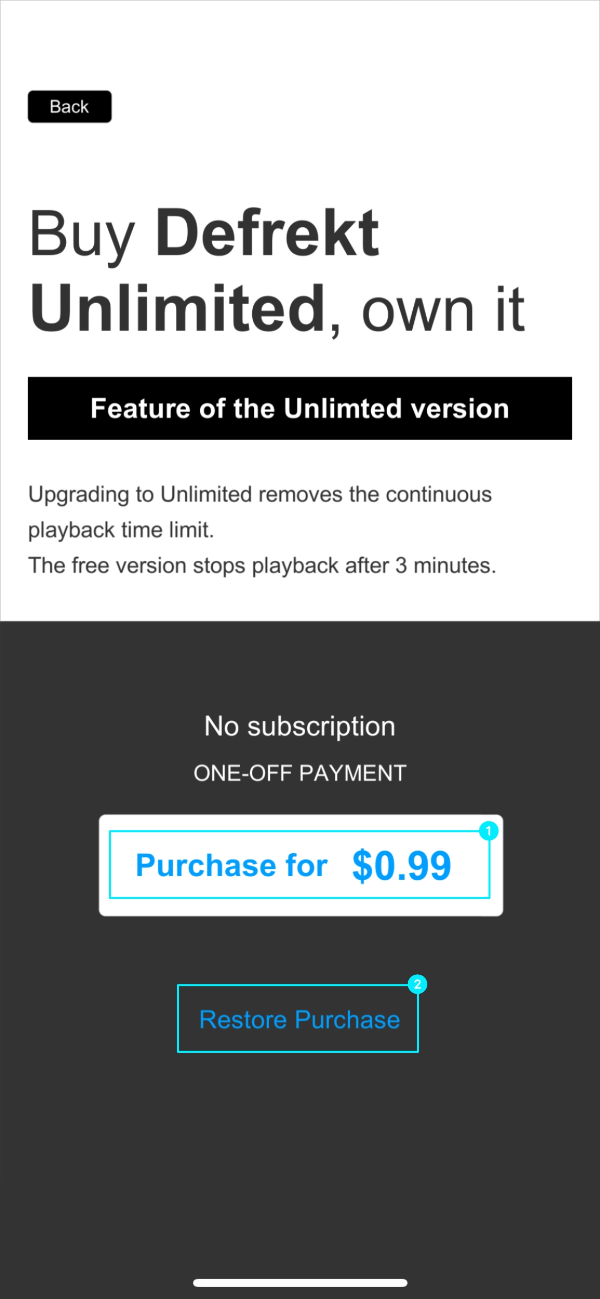 Purchase Screen
